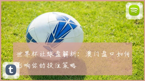 世界杯让球盘解析:澳门盘口如何影响你的投注策略